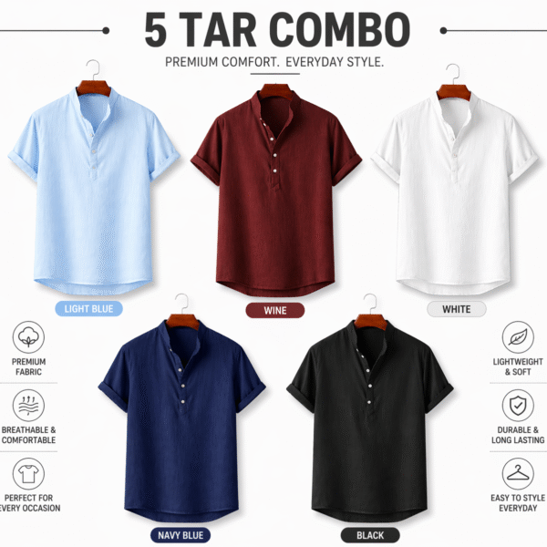 Premium Cotton Henley katua shirt